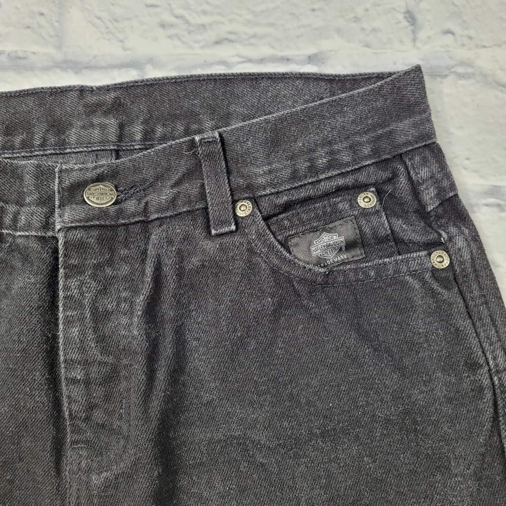 Harley Davidson Black 100% Cotton Bootcut Jeans size 4 Long - Picture 13 of 16